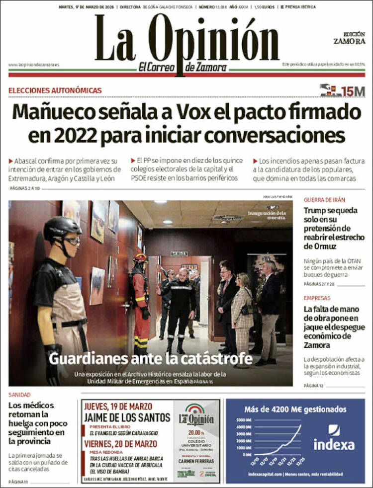 Portada de La Opinión - El Correo de Zamora (Espa&ntilde;a)