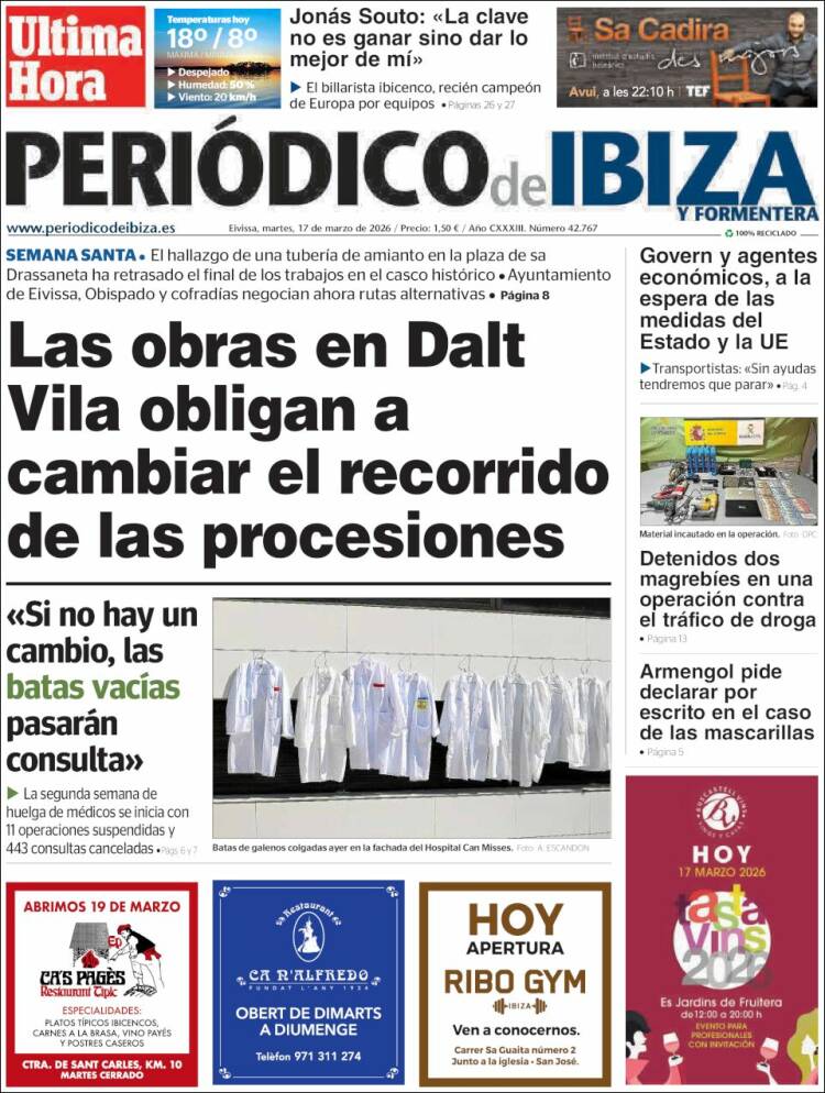 Portada de Periódico de Ibiza (Espa&ntilde;a)