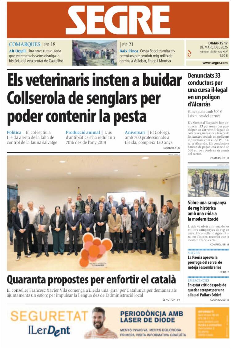 Portada de Segre (Espa&ntilde;a)