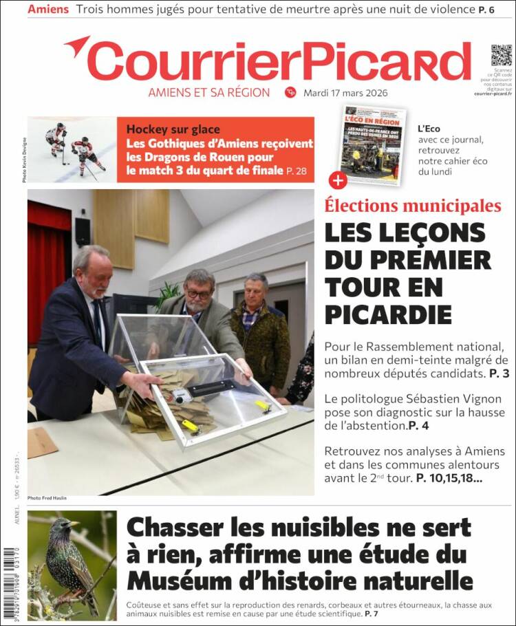 Portada de Courrier Picard (Francia)