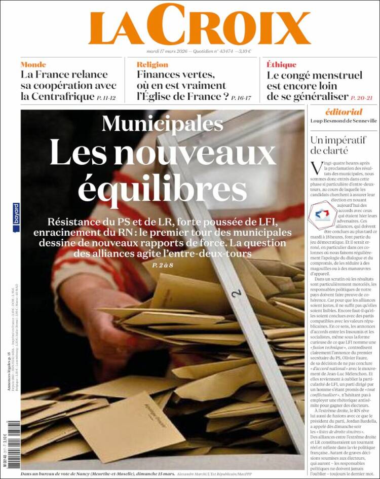 Portada de La Croix (Francia)