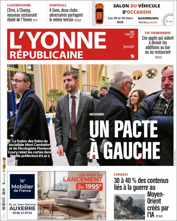 Portada de L'Yonne-Républicaine (Francia)