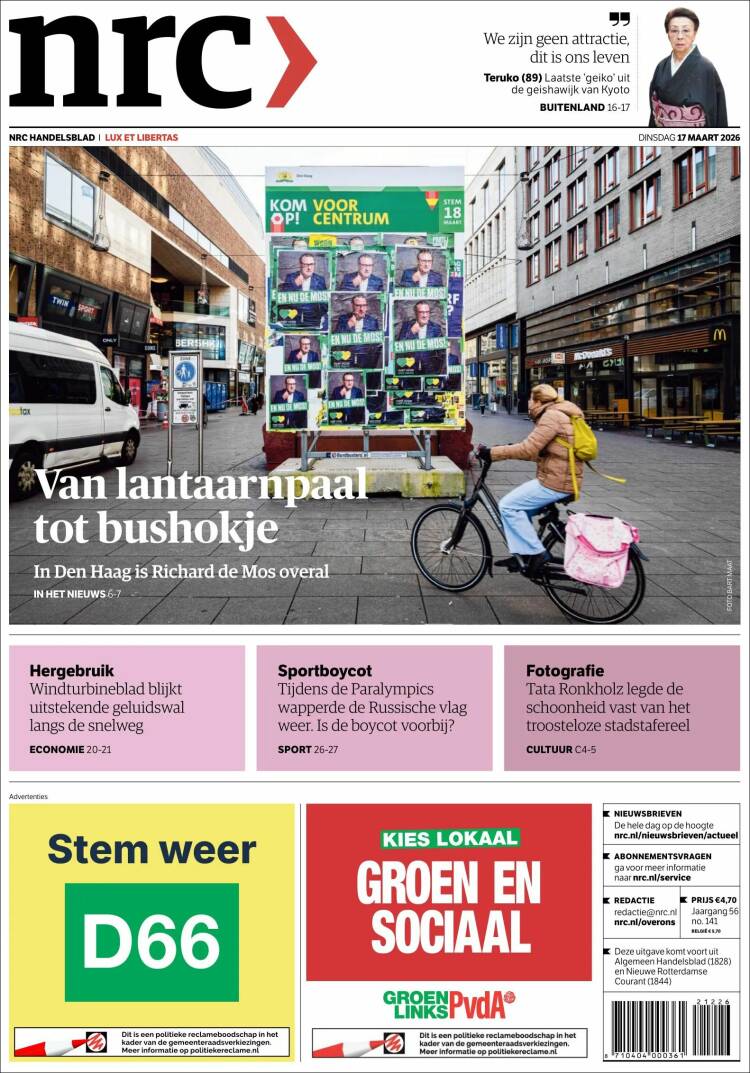 Portada de NRC Handelsblad (Netherlands)
