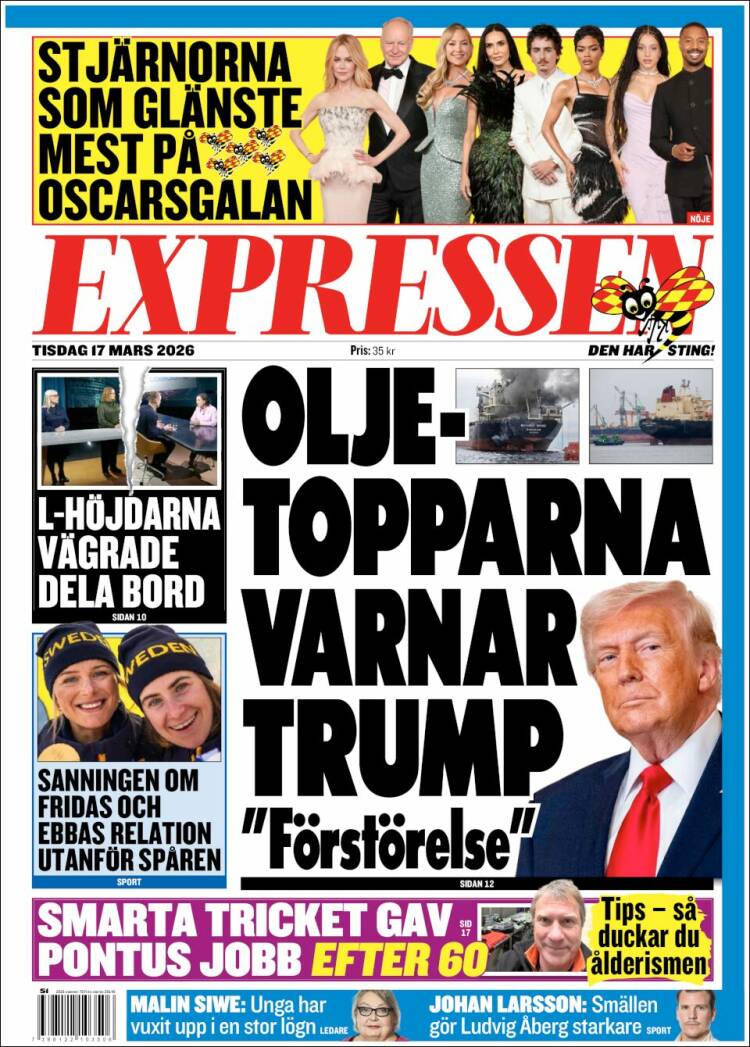 Portada de Expressen (Suecia)