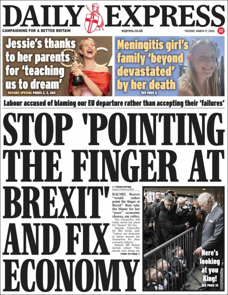 Portada de Daily Express (Reino Unido)