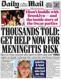 Portada de Daily Mail (Reino Unido)