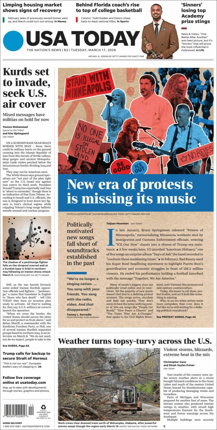 Portada de USA Today (USA)