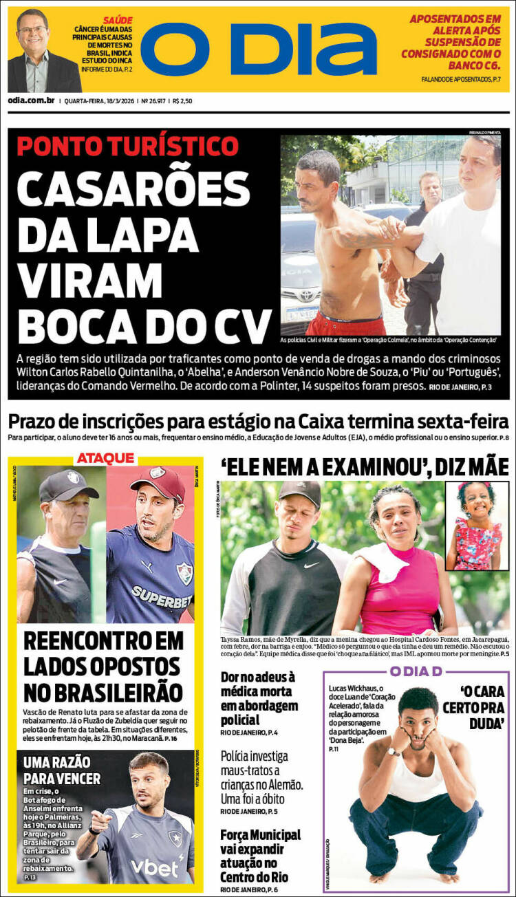 Portada de O Dia (Brasil)