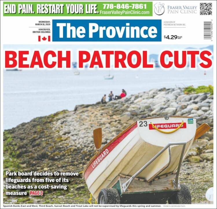 Portada de The Province (Canad&aacute;)