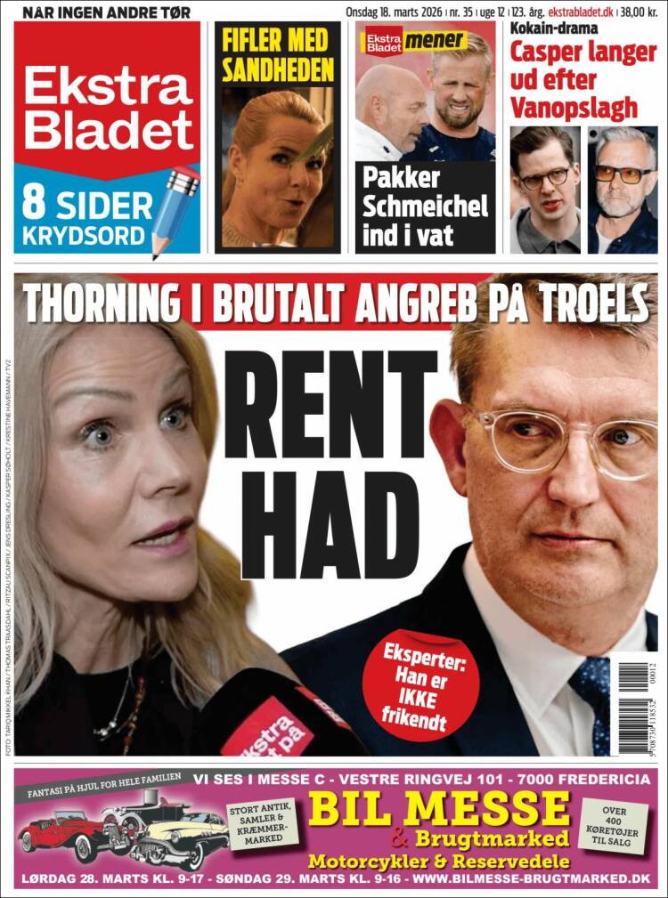 Portada de Ekstra Bladet (Dinamarca)