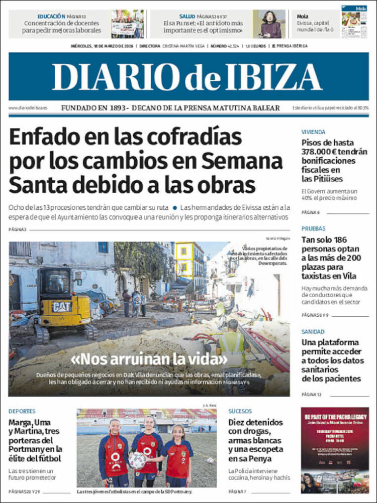 Portada de Diario de Ibiza (Espa&ntilde;a)