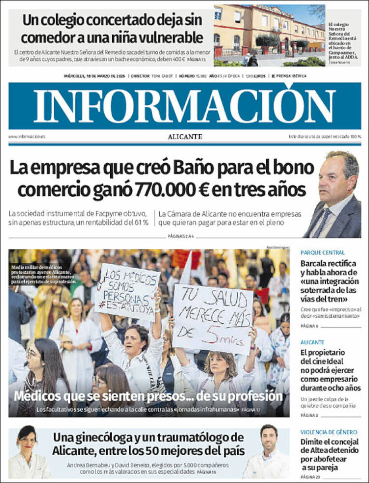 Portada de Diario Información (Espa&ntilde;a)