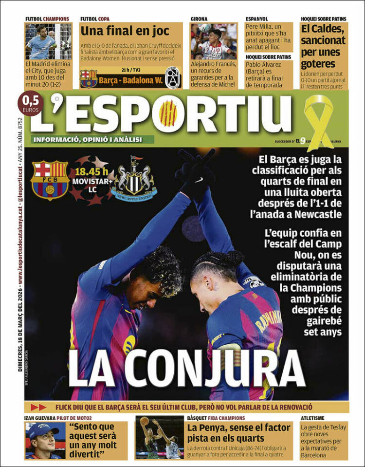 Portada de L'Esportiu (Espa&ntilde;a)