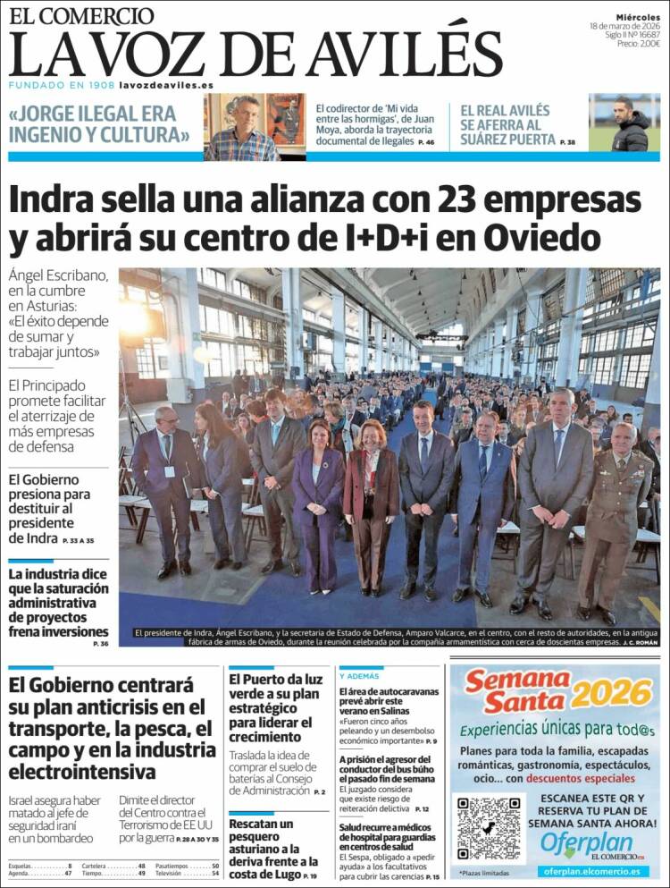 Portada de El Comercio - Avilés (Espa&ntilde;a)