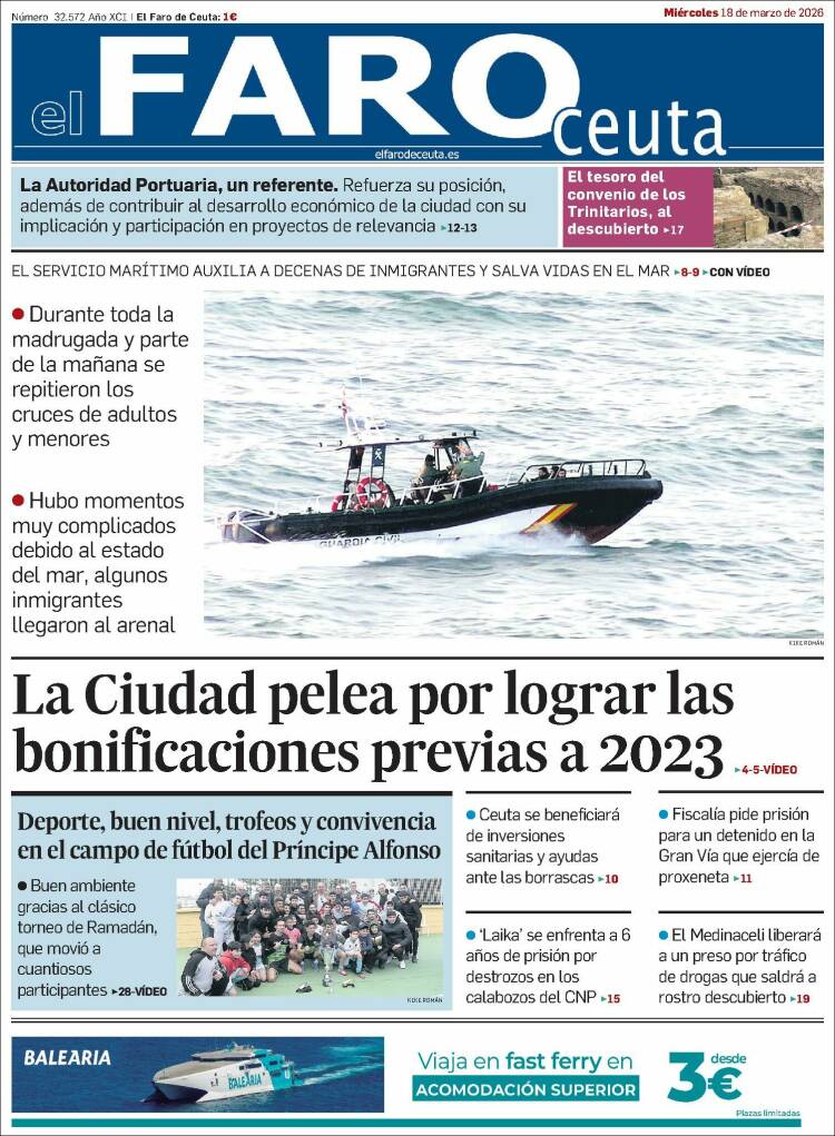 Portada de El Faro de Ceuta (Espa&ntilde;a)