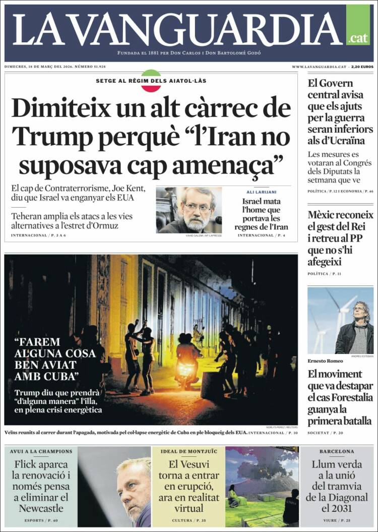 Portada de La Vanguardia (Espa&ntilde;a)