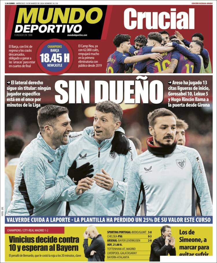 Portada de Mundo Deportivo Bizkaia (Espa&ntilde;a)