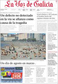 Portada de La Voz de Galicia (Espa&ntilde;a)