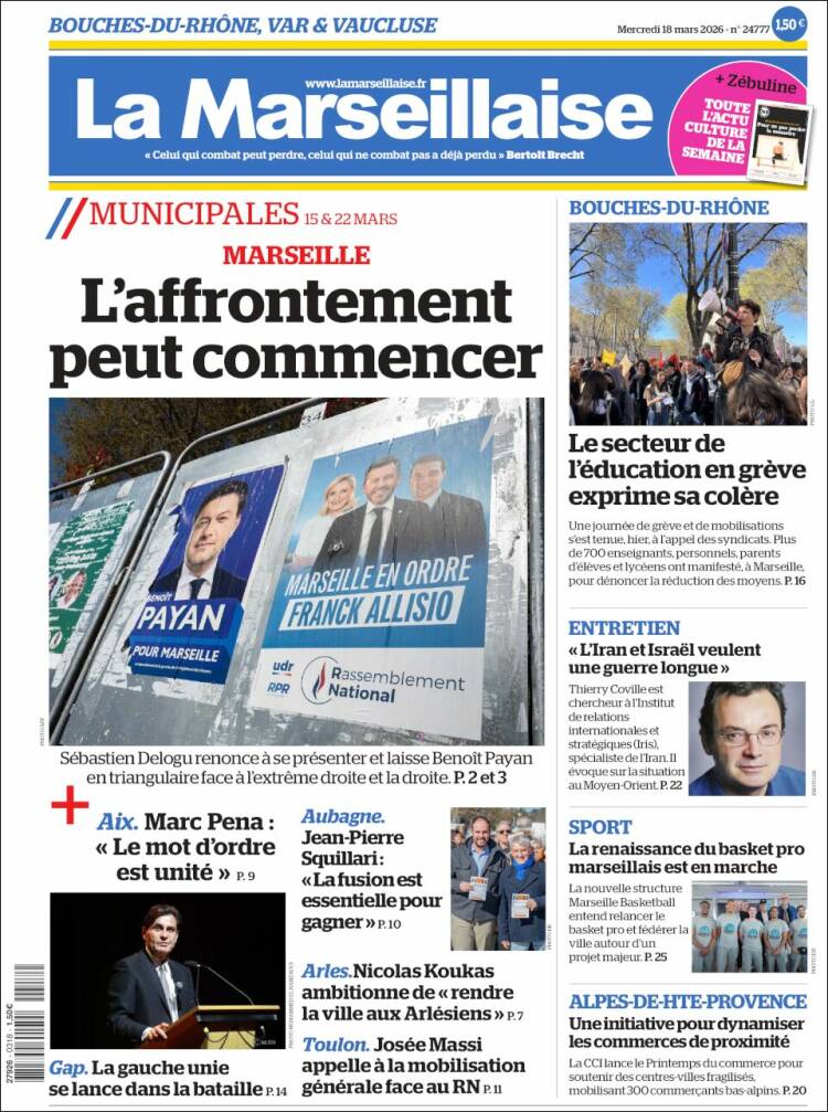 Portada de La Marseillaise (France)