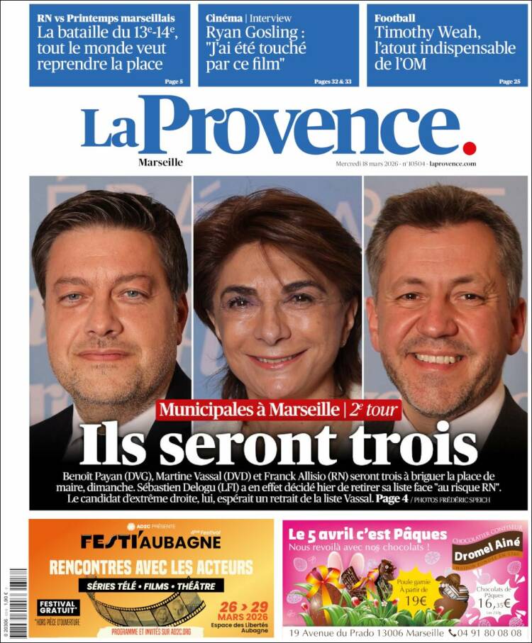 Portada de La Provence (Francia)