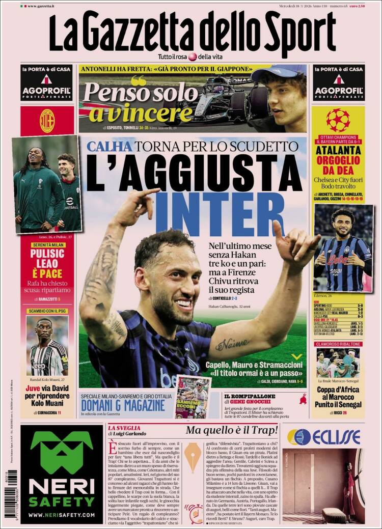 Portada de La Gazzetta dello Sport (Italy)