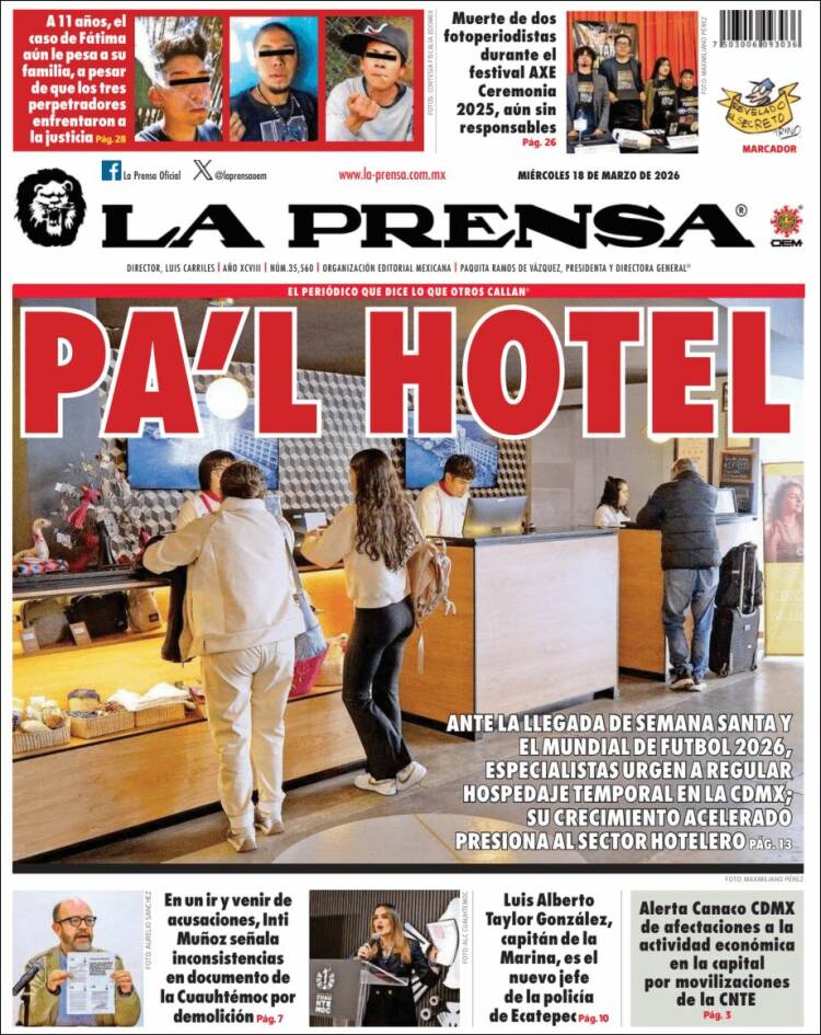 Portada de La Prensa (M&eacute;xico)
