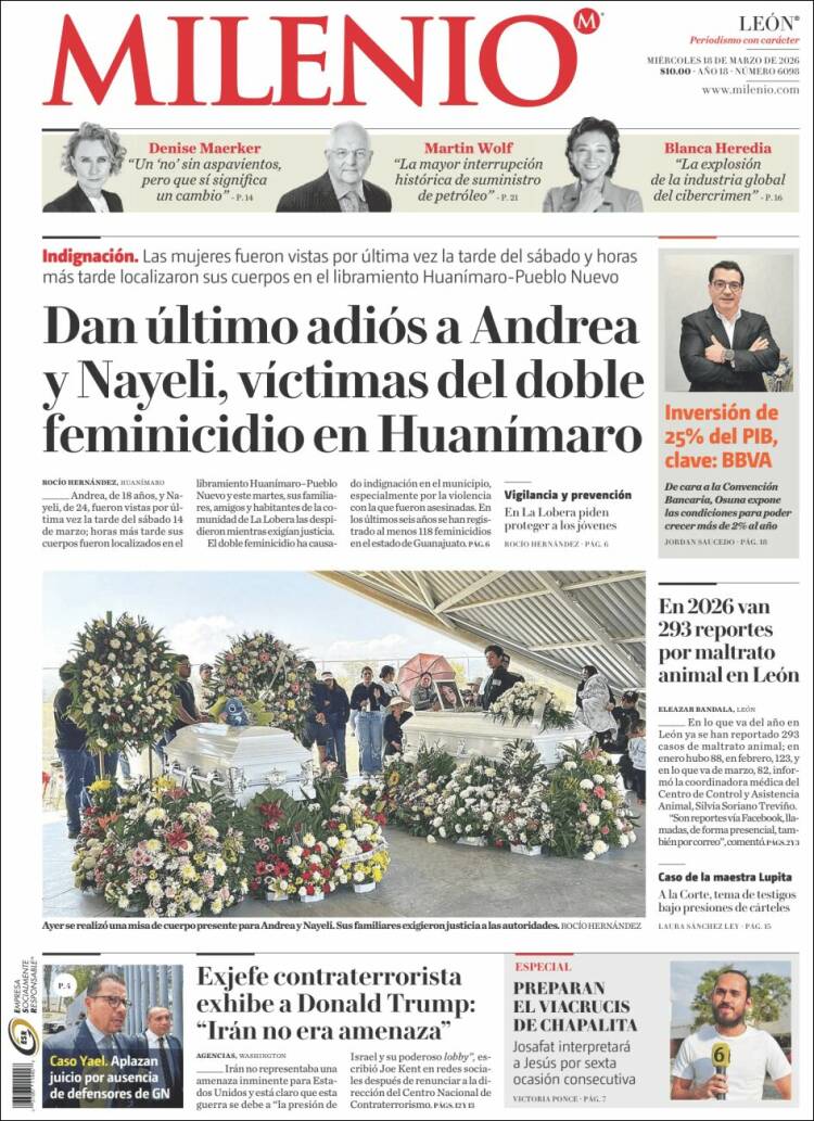 Portada de Milenio de León (M&eacute;xico)