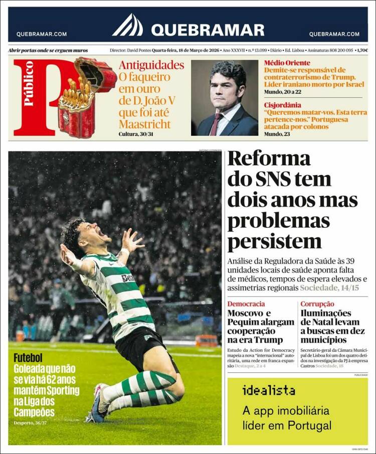 Portada de Público (Portugal)
