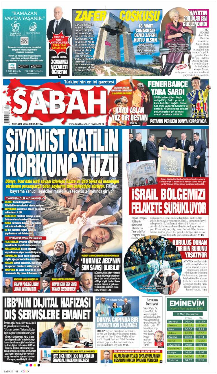 Portada de Sabah (Turqu&iacute;a)