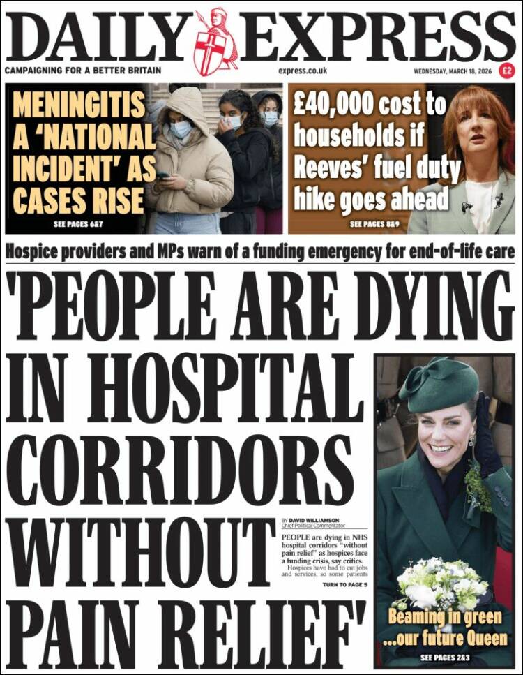 Portada de Daily Express (Reino Unido)