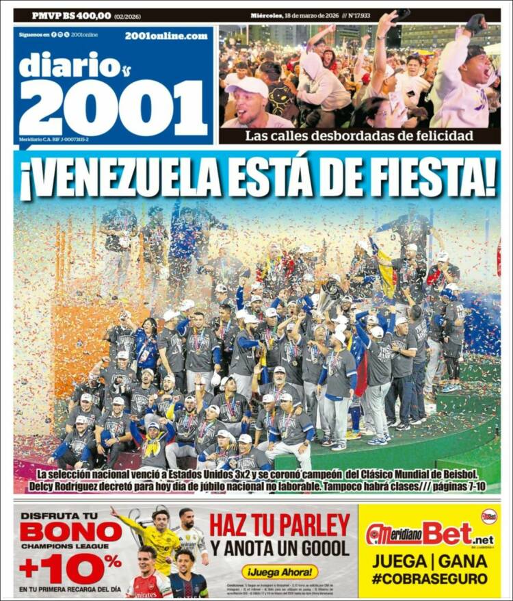 Portada de 2001 - Dosmiluno (Venezuela)