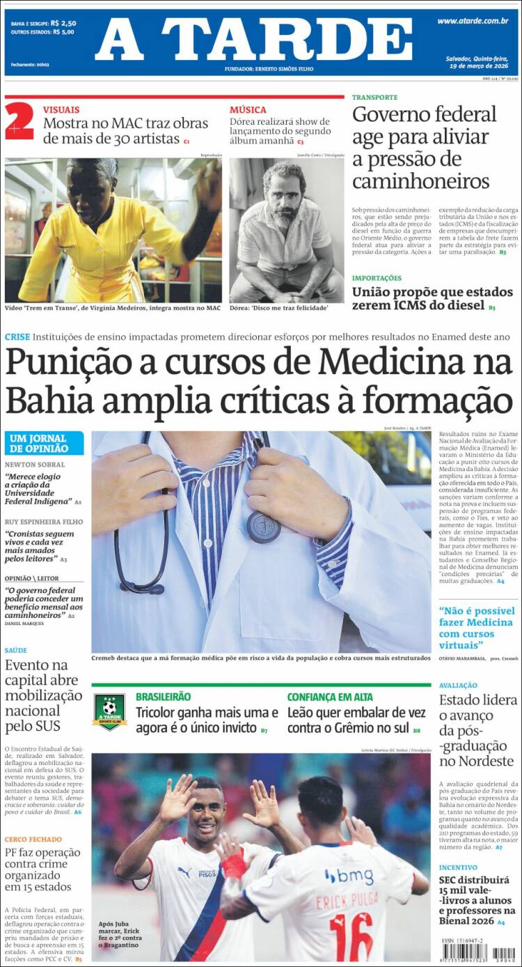 Portada de Diário A Tarde (Brasil)