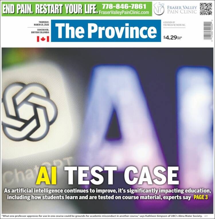 Portada de The Province (Canad&aacute;)