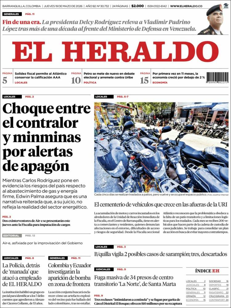 Portada de El Heraldo (Colombia)
