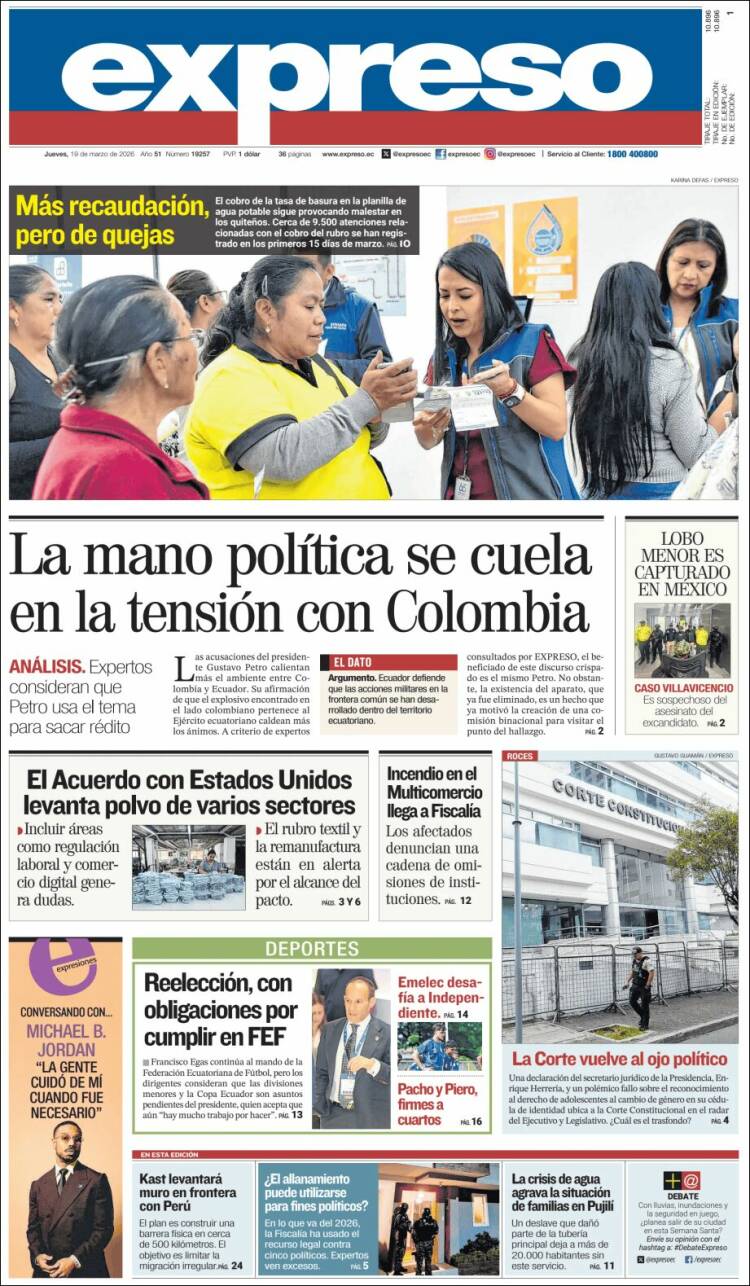 Portada de Expreso (Ecuador)