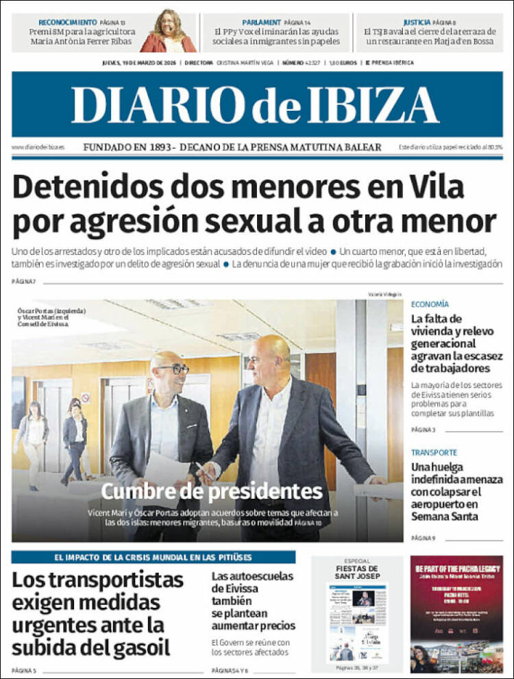 Portada de Diario de Ibiza (Espa&ntilde;a)