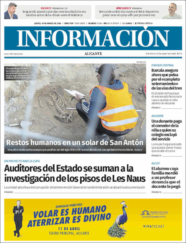 Portada de Diario Información (Espa&ntilde;a)