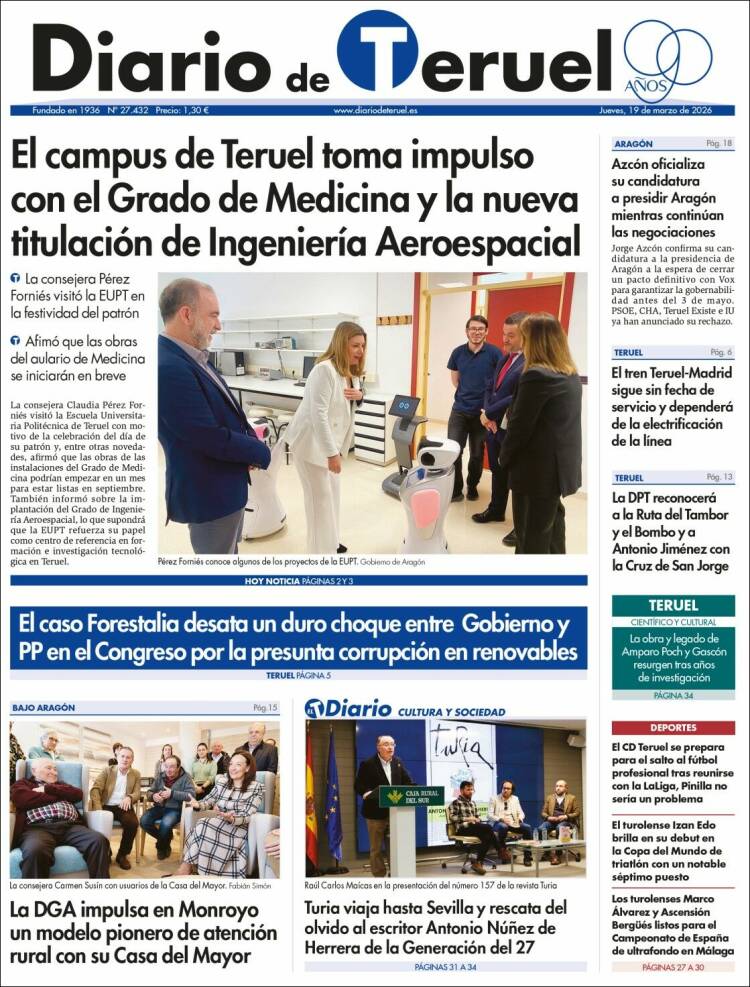 Portada de Diario de Teruel (Espa&ntilde;a)