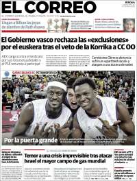 Portada de El Correo (Espa&ntilde;a)