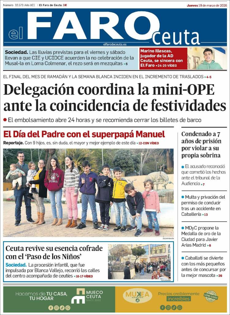 Portada de El Faro de Ceuta (Espa&ntilde;a)