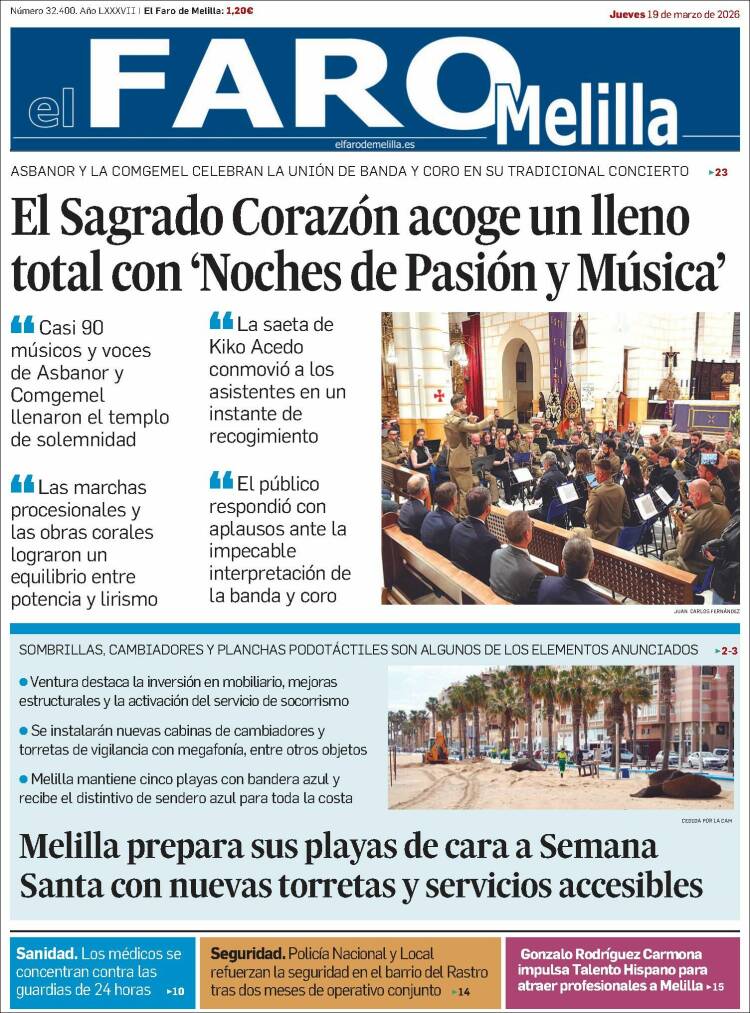 Portada de El Faro de Melilla (Espa&ntilde;a)