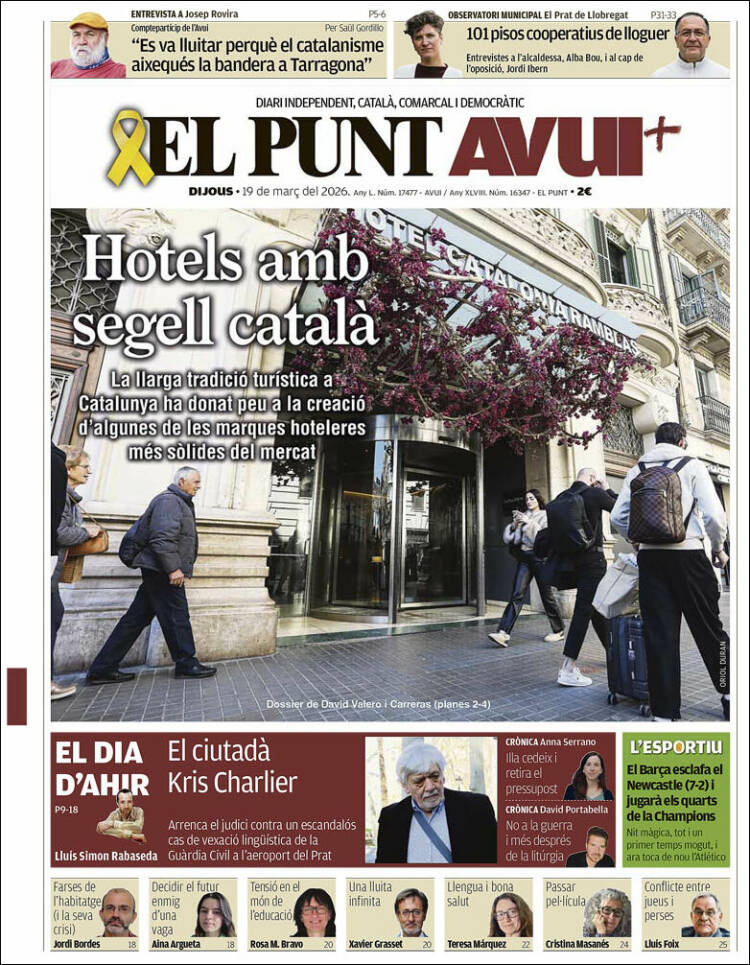 Portada de El Punt Avui (Espa&ntilde;a)