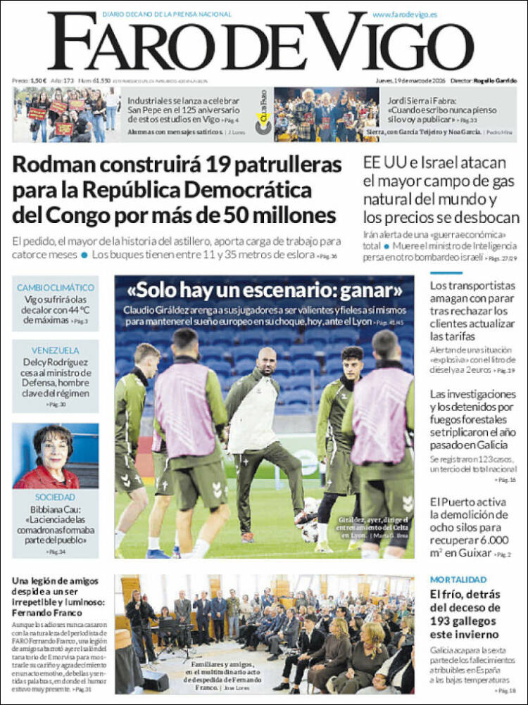 Portada de Faro de Vigo (Espa&ntilde;a)