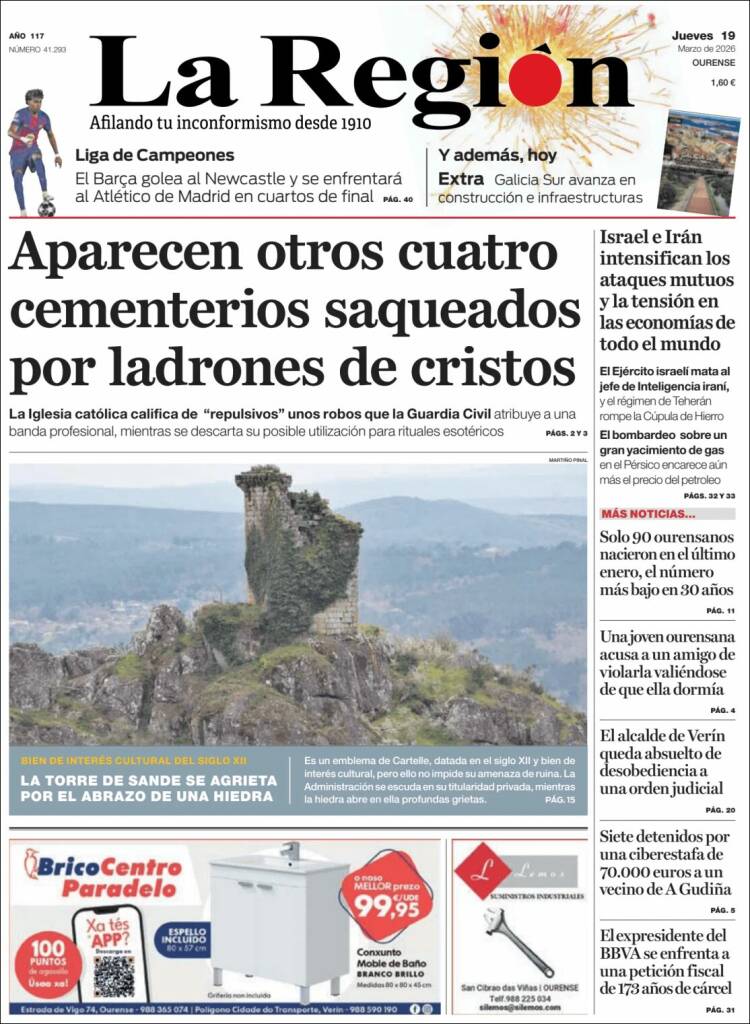 Portada de La Región de Ourense (Espa&ntilde;a)
