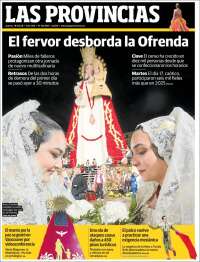 Portada de Las Provincias (Espa&ntilde;a)