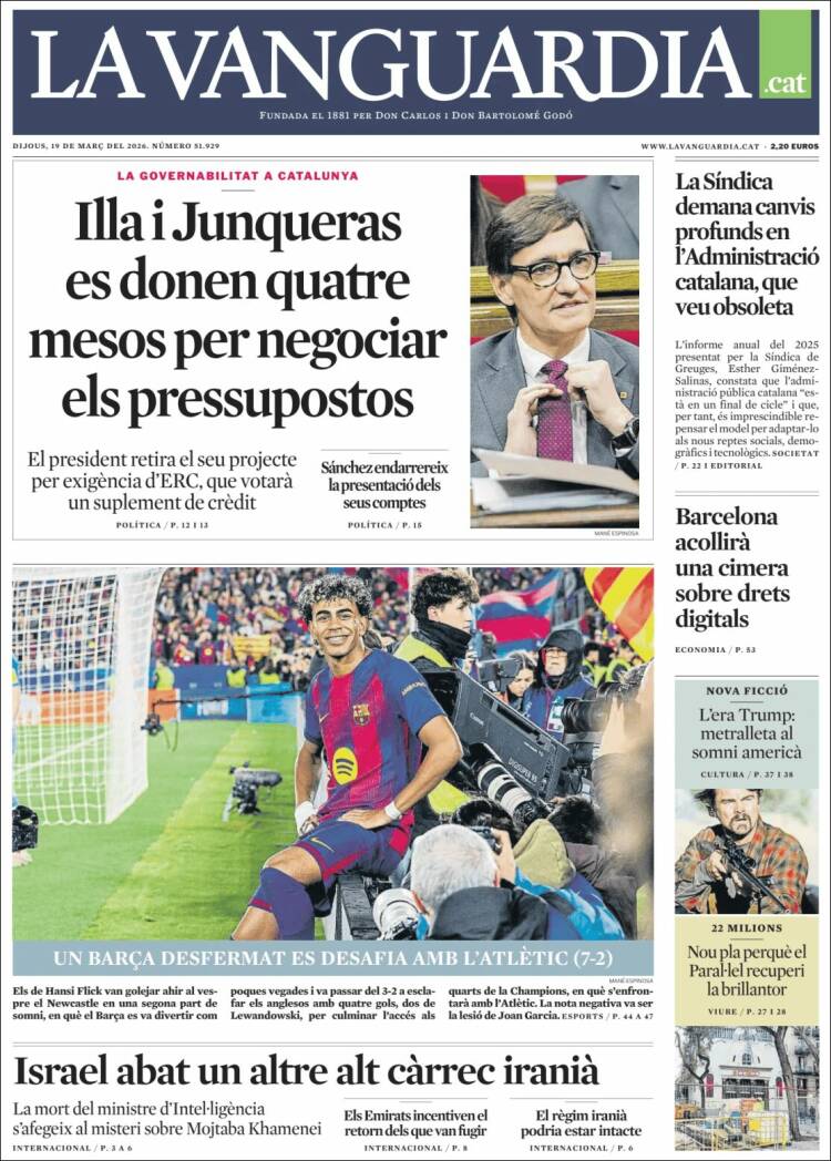 Portada de La Vanguardia (Espa&ntilde;a)