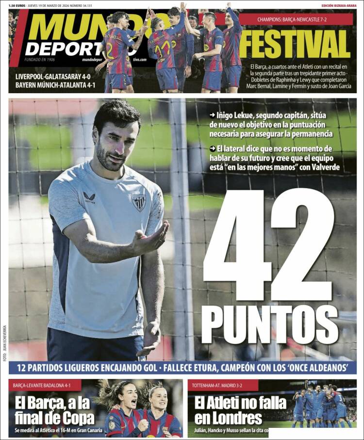 Portada de Mundo Deportivo Bizkaia (Espa&ntilde;a)