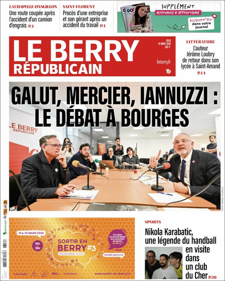 Portada de Berry Republicain (Francia)