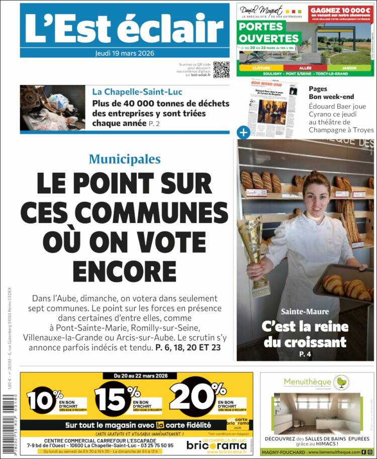 Portada de L'Est Eclair (Francia)
