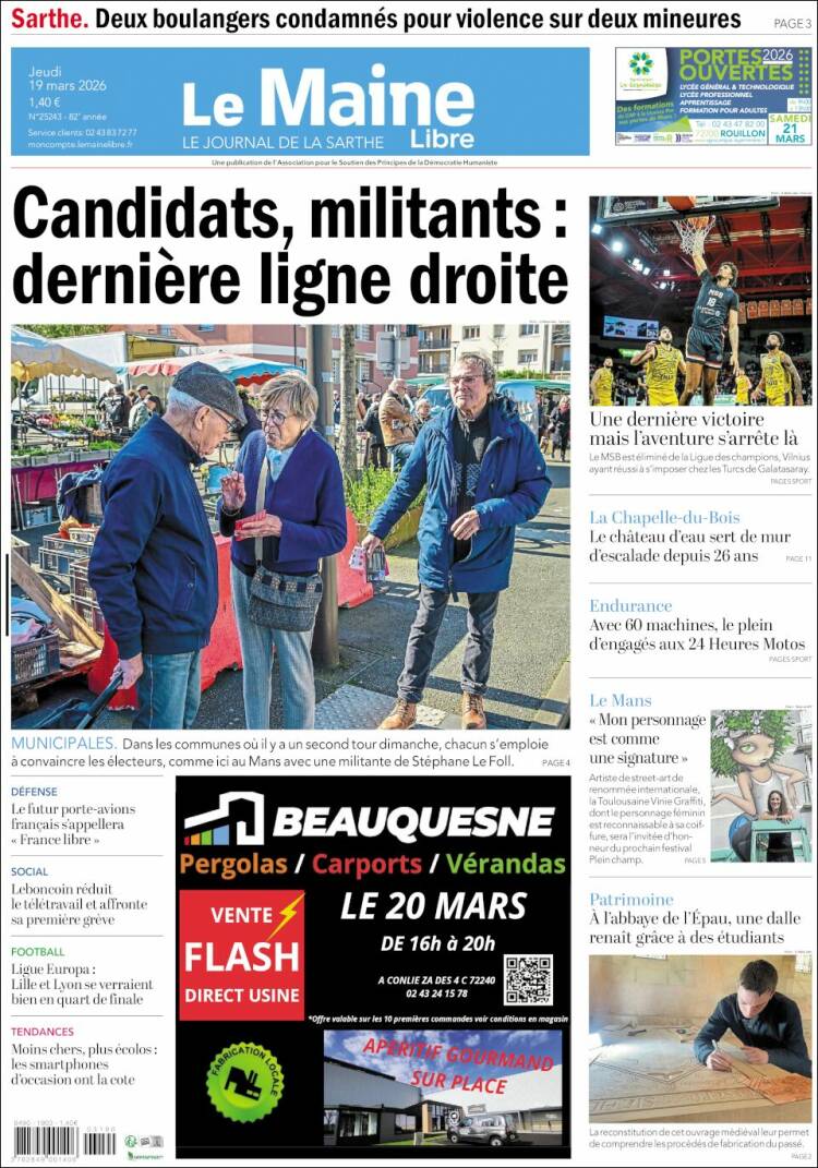 Portada de Le Maine Libre (Francia)